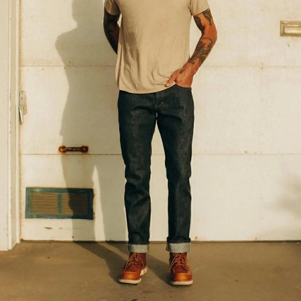 NWT Taylor Stitch The Slim Jean in Natural Indigo Selvage Sz 28 Button Fly Blue